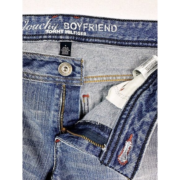 TOMMY HILFIGER Jeans Womens Slouch Boyfriend Non Stretch Light Stone Wash Size 4 - Picture 7 of 11